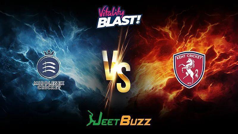 Vitality Blast 2024 Cricket Match Prediction | South Group | Middlesex vs Kent Spitfires – Let’s see who will win this exciting game tonight? | June 01