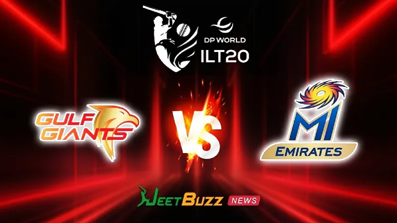 GG vs MIE Match Prediction | ILT20 2026 | 2nd Match | Dec 04 – Who will win today’s ILT20 match between Gulf Giants vs MI Emirates?