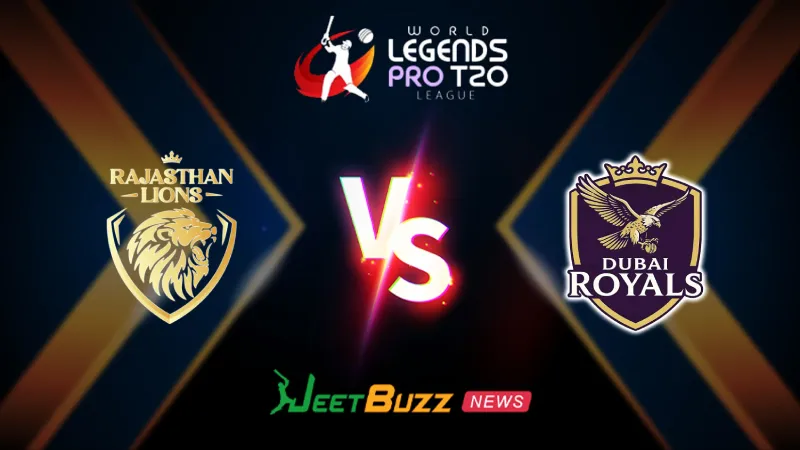 Rajasthan Lions vs Dubai Royals Match Prediction | World Legends Pro T20 League 2026 | 6th Match | Jan 29 – Who will win today’s match between RTL vs DBR?