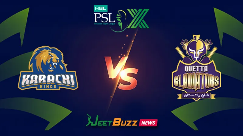 PSL 2026: Match 37, KK vs QG Match Prediction – Who will win today’s PSL match between Karachi Kings vs Quetta Gladiators? (SEO image)