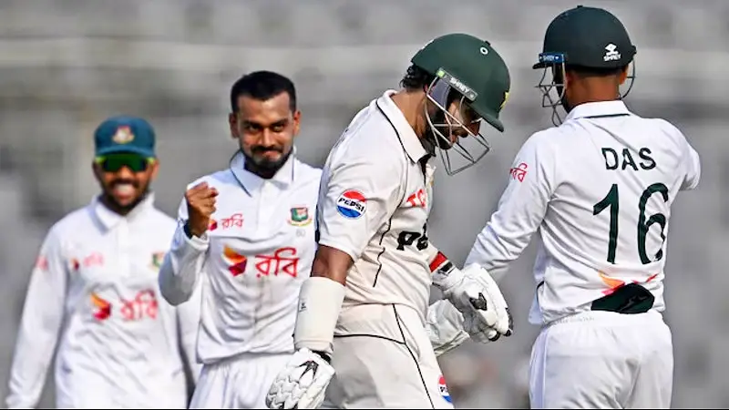 Bangladesh vs Pakistan Highlights, Pakistan Tour of Bangladesh 2026: Shanto, Miraz and Nahid Rana Destroy Pakistan as Bangladesh Win by 104 Runs (SEO image)