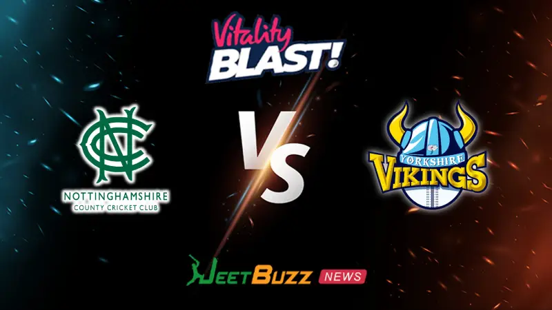 Nottinghamshire vs Yorkshire Prediction | Vitality Blast 2026 | 8th Match | May 22 – Who will win today’s match between NOT vs YOR? (SEO image)