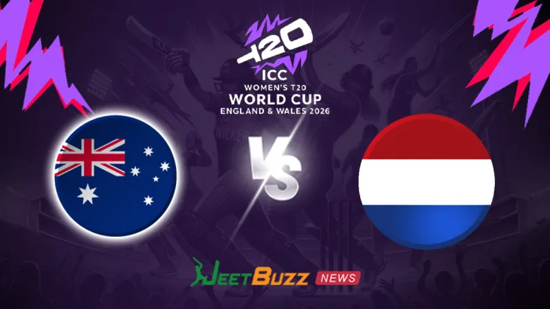 Australia Women vs Netherlands Women Prediction Today | Women’s T20WC 2026 | 14th Match | June 20 – Who will win today’s T20 match between AUS-W vs NL-W? (SEO image)