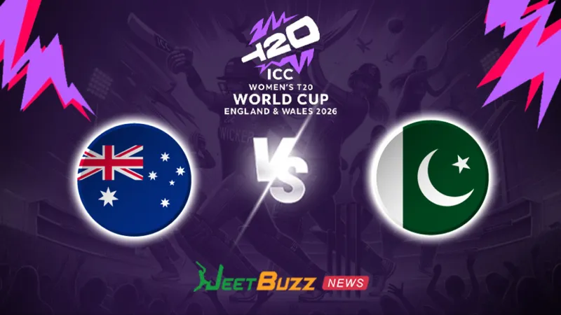Australia Women vs Pakistan Women Prediction | Women’s T20WC 2026 | 21st Match | June 23– Who will win today’s T20 match between AUS-W vs PAK-W? (SEO image)