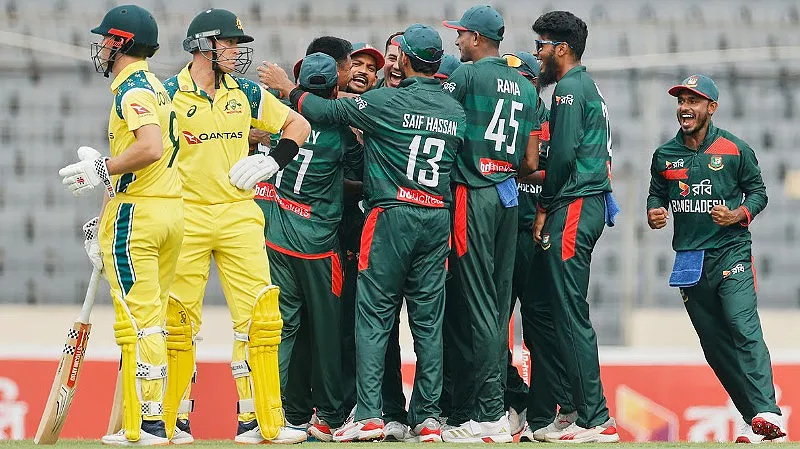 BAN vs AUS Highlights, Australia Tour of Bangladesh 2026: Mosaddek Stars, Bangladesh Bowlers Dominate In 86-Run DLS Win over Australia (SEO image)