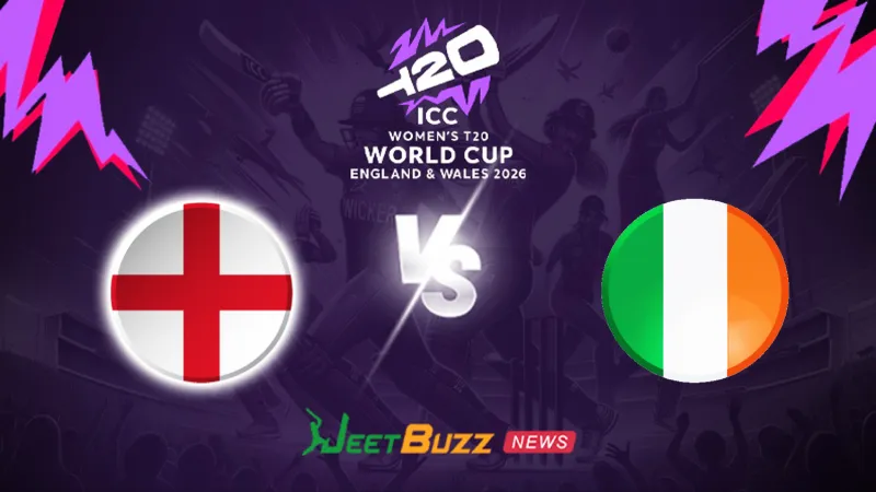 England Women vs Ireland Women Prediction | Women’s T20WC 2026 | 8th Match | June 16 – Who will win today’s T20 match between ENG-W vs IRE-W? (SEO image)