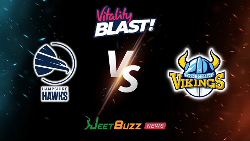 Hampshire vs Yorkshire Prediction Today | Vitality Blast 2026 | Cross Pool | June 26 – Who will win today’s T20 match between HAM vs YOR? (SEO image)