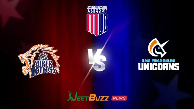 MLC 2026: 4th Match, Texas Super Kings vs San Francisco Unicorns Prediction | June 20 – Who will win today’s Match between TSK vs SF? (SEO image)