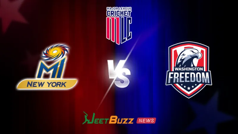 MLC 2026: 5th Match, MI New York vs Washington Freedom Prediction | June 20 – Who will win today’s Match between MINY vs WSF? (SEO image)