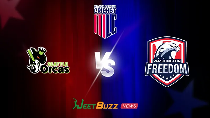 MLC 2026: 9th Match, Seattle Orcas vs Washington Freedom Prediction | June 25 – Who will win today’s Match between SEO vs WSF? (SEO image)