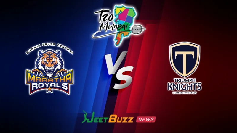 Msc Maratha Royals vs Triumphs Knights Mne Prediction | T20 Mumbai 2026 | 15th Match | June 8 – Who will win today’s T20 match between MSCMR vs TKMNE? (SEO image)
