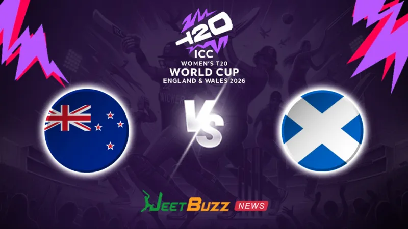 New Zealand Women vs Scotland Women Prediction | Women’s T20WC 2026 | 19th Match | June 23 – Who will win today’s T20 match between NZ-W vs SCO-W? (SEO image)