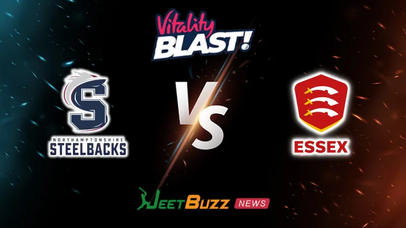Northamptonshire vs Essex Prediction Today | Vitality Blast 2026 | Cross Pool | June 26– Who will win today’s T20 match between NOR vs ESS? (SEO image)