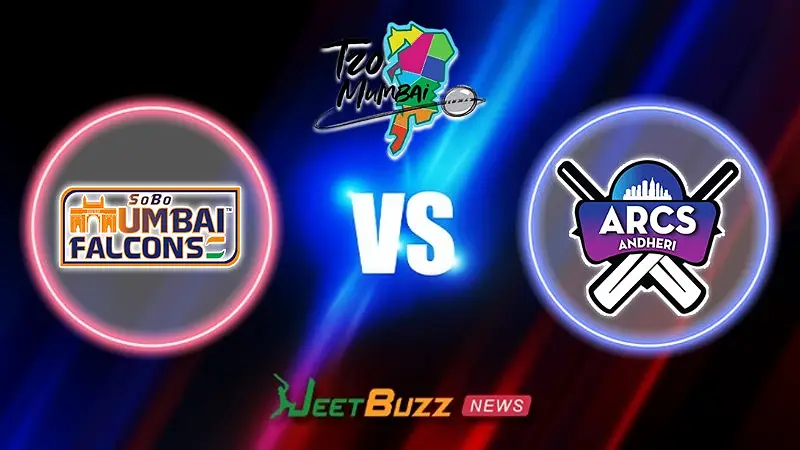 Sobo Mumbai Falcons vs Arcs Andheri Prediction | T20 Mumbai 2026 | 4th Match | June 02 – Who will win today’s T20 match between SMF vs Arcs Andheri? (SEO image)