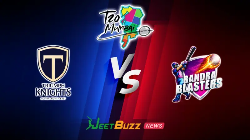 Triumphs Knights Mne vs Bandra Blasters Prediction | T20 Mumbai 2026 | 8th Match | June 04 – Who will win today’s T20 match between TKMNE vs BB? (SEO image)