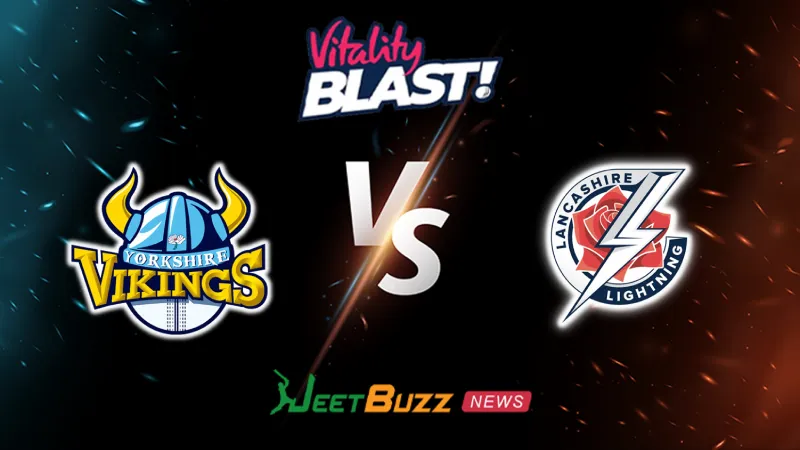 Yorkshire vs Lancashire Prediction | Vitality Blast 2026 | North Group | June 05 – Who will win today’s match between YOR vs LAN? (SEO image)