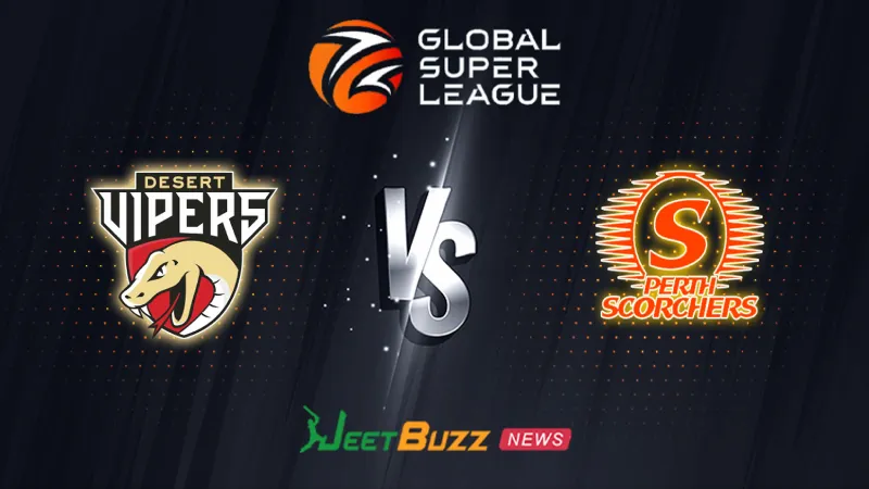 Desert Vipers vs Perth Scorchers Prediction | GSL 2026 | 8th Match | July 28 – Who will win today’s match between DV vs PS-XI? (SEO image)