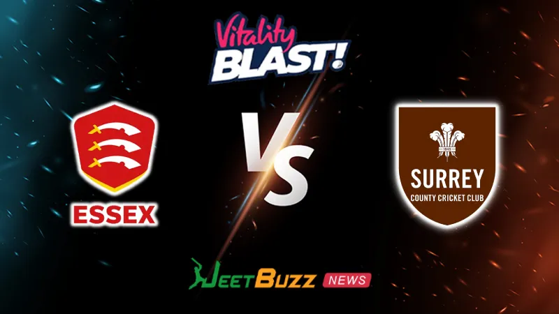 Essex vs Surrey Prediction | Vitality Blast 2026 | South Group | July 01 – Who Will Win Today’s T20 Match between ESS vs SUR? (SEO image)