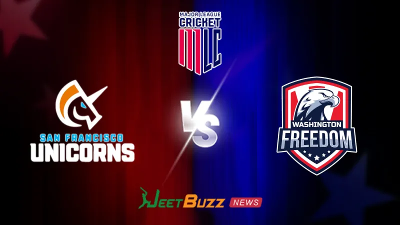 MLC 2026: 19th Match, San Francisco Unicorns vs Washington Freedom Prediction | July 04 – Who will win today’s Match between SF vs WSF? (SEO image)