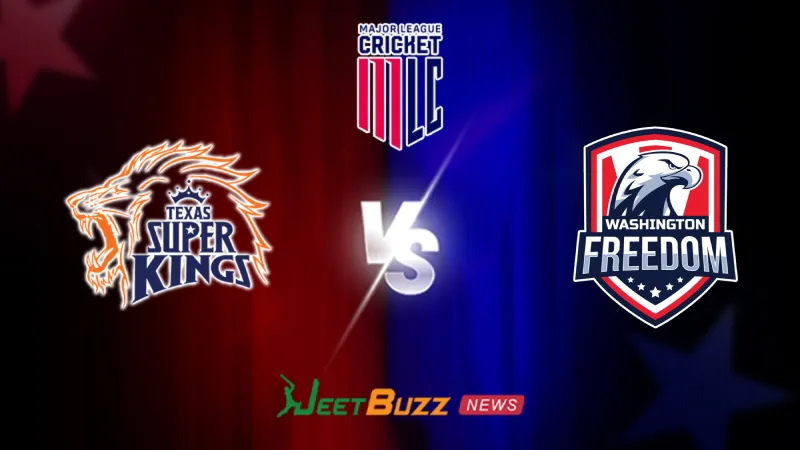 MLC 2026: 27th Match, Texas Super Kings vs Washington Freedom Prediction | July 11 – Who will win today’s Match between TSK vs WSF? (SEO image)