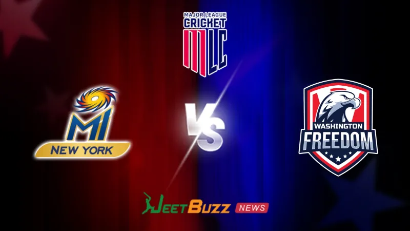 MLC 2026: 29th Match, MI New York vs Washington Freedom Prediction | July 12 – Who will win today’s Match between MINY vs WSF? (SEO image)