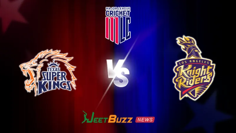 MLC 2026: 30th Match, Texas Super Kings vs Los Angeles Knight Riders Prediction | July 12 – Who will win today’s Match between TSK vs LAKR? (SEO image)