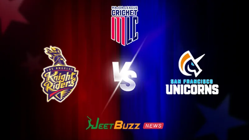 MLC 2026: 26th Match, Los Angeles Knight Riders vs San Francisco Unicorns Prediction | July 10 – Who will win today’s Match between LAKR vs SF? (SEO image)
