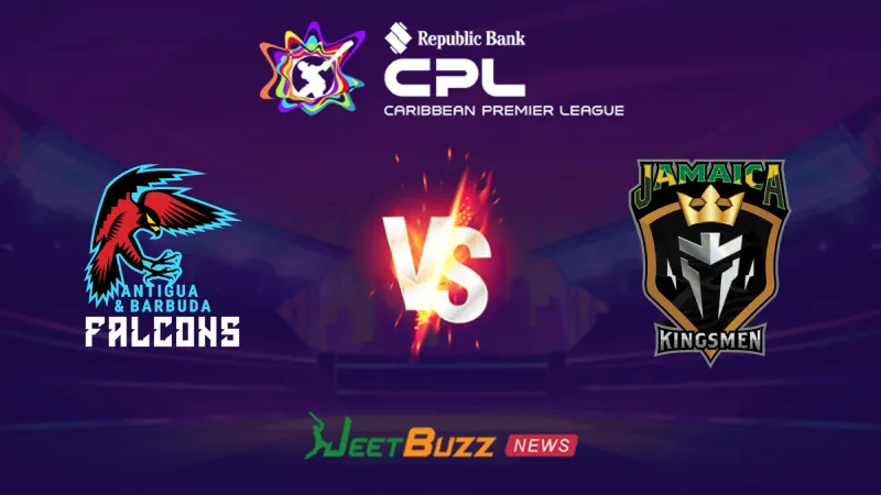 Antigua and Barbuda Falcons vs Jamaica Kingsmen Prediction Today | CPL 2026 | 1st Match | Aug 07 – Who will win today’s T20 match between ABF vs JAK? (SEO image)
