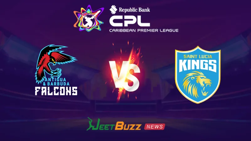 Antigua and Barbuda Falcons vs St Lucia Kings Prediction Today | CPL 2026 | 3rd Match | Aug 09 – Who will win today’s CPL match between ABF vs SLK? (SEO image)