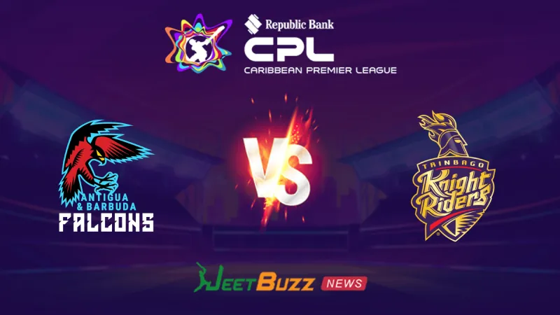 Antigua and Barbuda Falcons vs Trinbago Knight Riders Prediction Today | CPL 2026 | 14th Match | Aug 22 – Who Will Win Today’s CPL Match between ABF vs TKR? (SEO image)