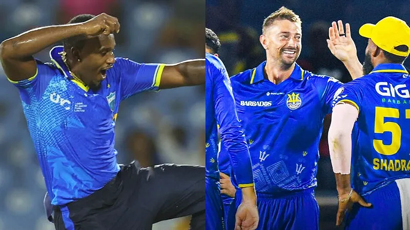 BT vs SLK Highlights, CPL 2026: Sherfane Rutherford, Gudakesh Motie Shine as Barbados Tridents Edge St Lucia Kings by 9 Runs (SEO image)