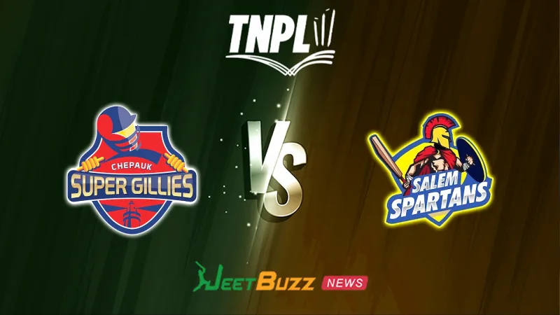 Chepauk Super Gillies vs SKM Salem Spartans Prediction Today | TNPL 2026 | 14th Match | Aug 12 – Who will win today’s TNPL match between CSG vs SAL? (SEO image)