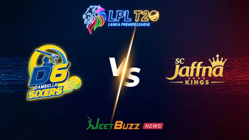 Dambulla Sixers vs Jaffna Kings Match Prediction | LPL 2026 | 20th Match | Aug 02 – Who will win today’s LPL match between DAS vs JK? (SEO image)