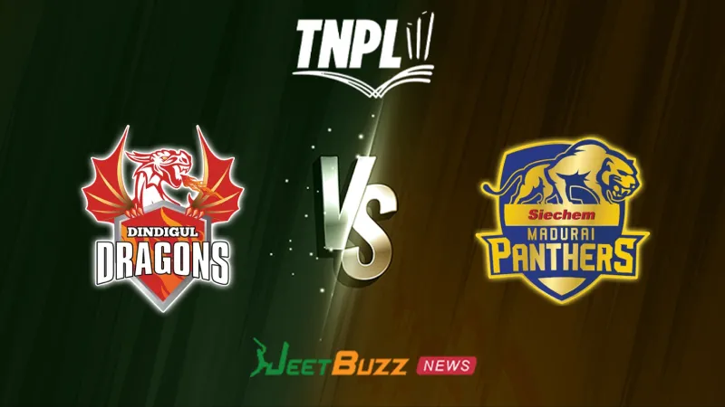 Dindigul Dragons vs Madurai Panthers Prediction Today | TNPL 2026 | 15th Match | Aug 12 – Who will win today’s TNPL match between DD vs MDP? (SEO image)
