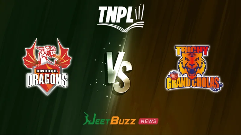 Dindigul Dragons vs Trichy Grand Cholas Prediction Today | TNPL 2026 | 22nd Match | Aug 19 – Who Will Win Today’s TNPL Match between DD vs TRI? (SEO image)