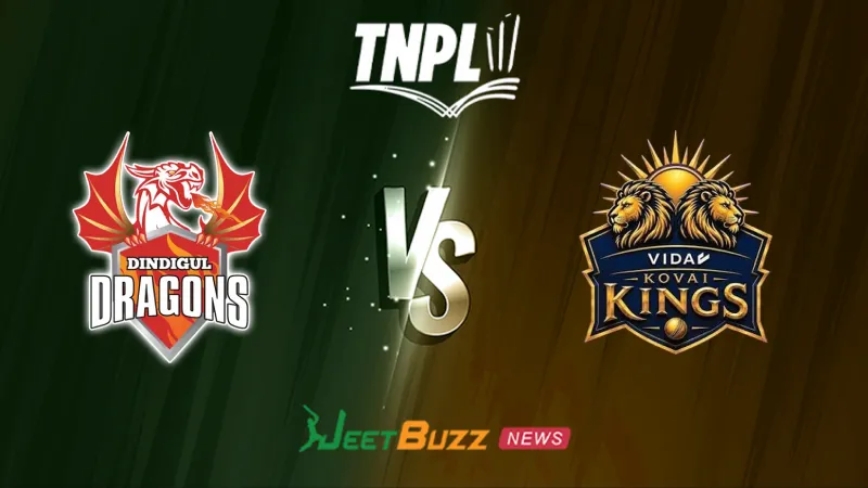 Dindigul Dragons vs VIDA Kovai Kings Prediction Today | TNPL 2026 | 25th Match | Aug 21– Who will win today’s TNPL match between DD vs VKK? (SEO image)