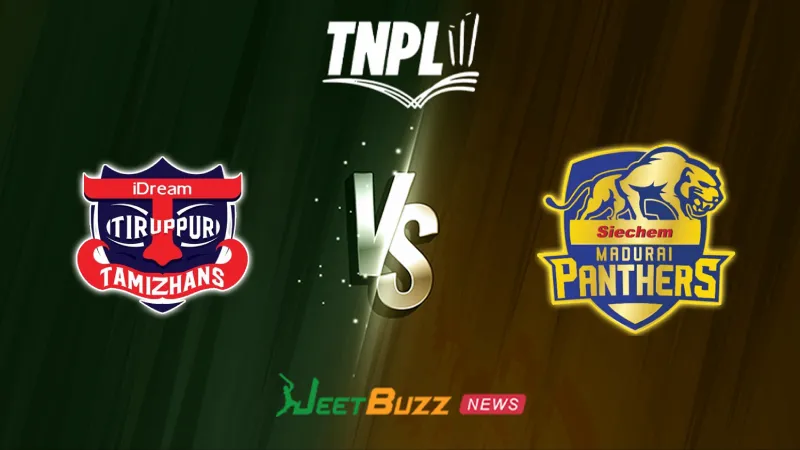 IDream Tiruppur Tamizhans vs Madurai Panthers Prediction Today | TNPL 2026 | 23rd Match | Aug 20 – Who will win today’s TNPL match between TT vs MDP? (SEO image)