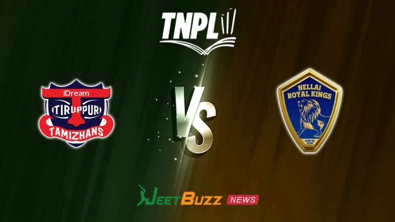IDream Tiruppur Tamizhans vs Nellai Royal Kings Prediction | TNPL 2026 | 10th Match | Aug 09 – Who will win today’s TNPL match between TT vs NRK? (SEO image)