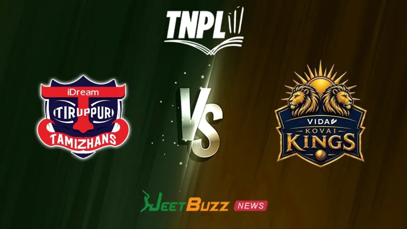 IDream Tiruppur Tamizhans vs VIDA Kovai Kings Prediction Today | TNPL 2026 | Eliminator | Aug 24 – Who Will Win Today’s TNPL Match between TT vs VKK? (SEO image)