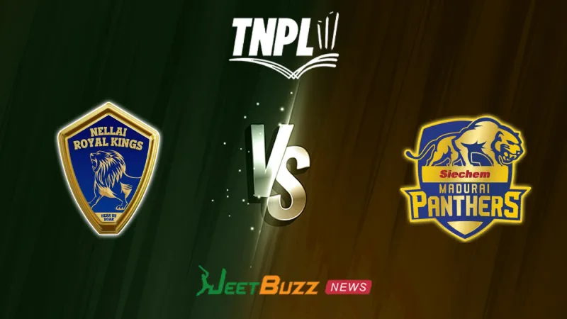 Nellai Royal Kings vs Madurai Panthers Prediction Today | TNPL 2026 | 28th Match | Aug 22 – Who will win today’s TNPL match between NRK vs MDP? (SEO image)