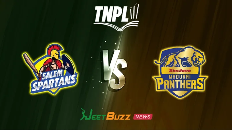 SKM Salem Spartans vs Madurai Panthers Prediction Today| TNPL 2026 | 11th Match | Aug 10 – Who will win today’s TNPL match between SAL vs MDP? (SEO image)
