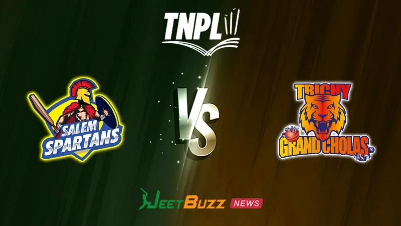 SKM Salem Spartans vs Trichy Grand Cholas Prediction Today | TNPL 2026 | 8th Match | Aug 08 – Who will win today’s T20 match between SAL vs TRI? (SEO image)