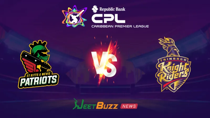 St Kitts and Nevis Patriots vs Trinbago Knight Riders Prediction | CPL 2026 | 2nd Match | August 08 – Who will win today’s CPL match between STKNP vs TKR? (SEO image)