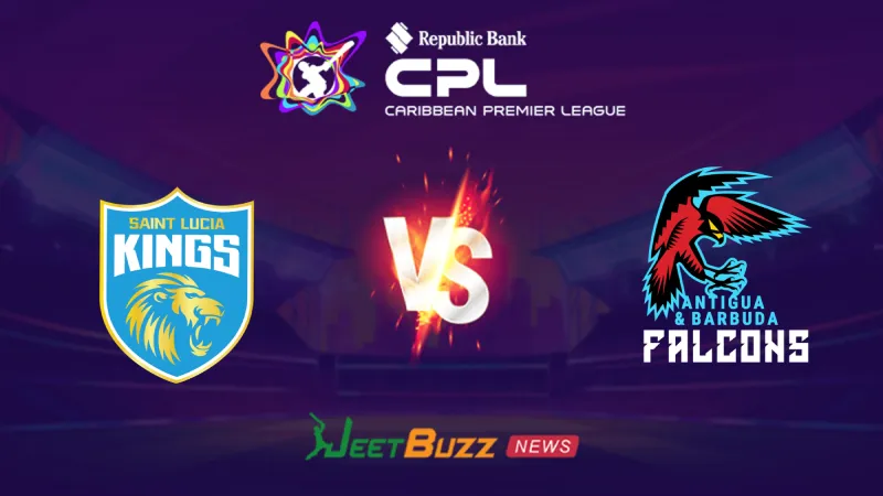 St Lucia Kings vs Antigua and Barbuda Falcons Prediction Today | CPL 2026 | 7th Match | Aug 14 – Who will win today’s CPL match between SLK vs ABF? (SEO image)