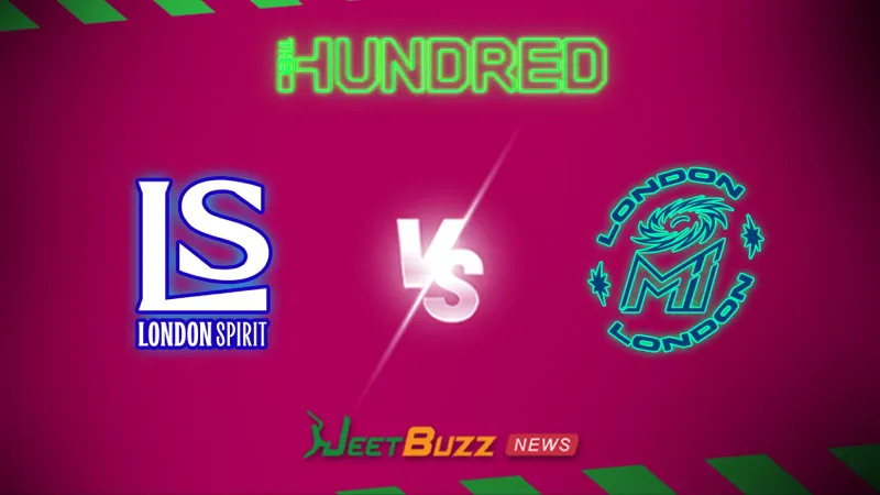The Hundred 2026: Match 23, London Spirit vs MI London Prediction | Aug 06 – Who will win today’s match between LS vs MIL? (SEO image)