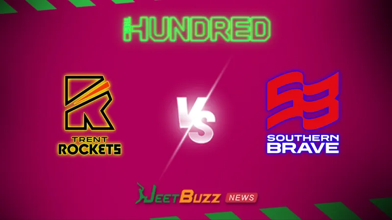 The Hundred 2026: Match 29, Trent Rockets vs Southern Brave Prediction | Aug 10 – Who will win today’s match between TR vs SB? (SEO image)