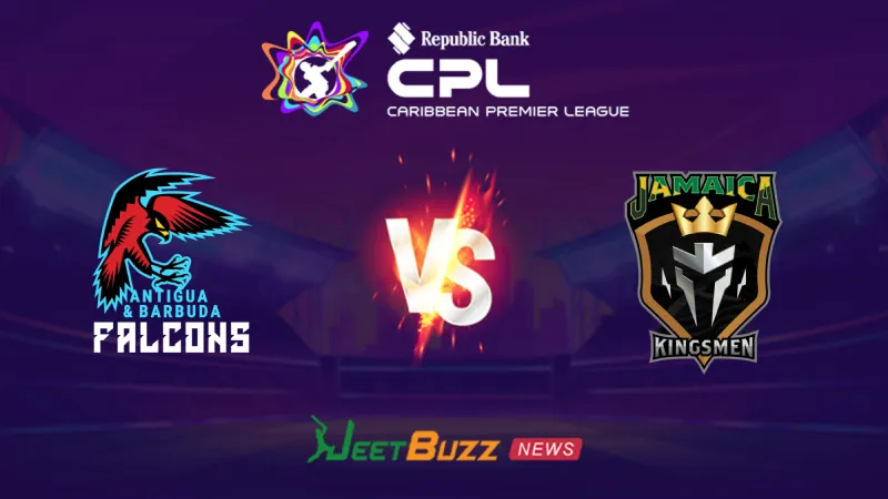Antigua and Barbuda Falcons vs Jamaica Kingsmen Prediction Today | CPL 2026 | Final | Sept 20– Who will win today’s CPL match between ABF vs JAK? (SEO image)