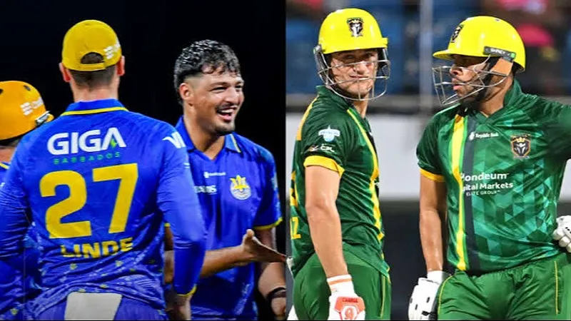 BT vs JAK Highlights: Maaz Sadaqat, Kingsmen Bowling Attack Shine as Jamaica Crush Barbados in CPL 2026 Eliminator (SEO image)