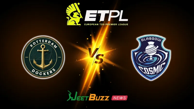 Rotterdam Dockers vs Glasgow Cosmic Prediction Today | ETPL 2026 | 19th Match | Sept 10 – Who will win today’s T20 match between RTD vs GLC? (SEO image)