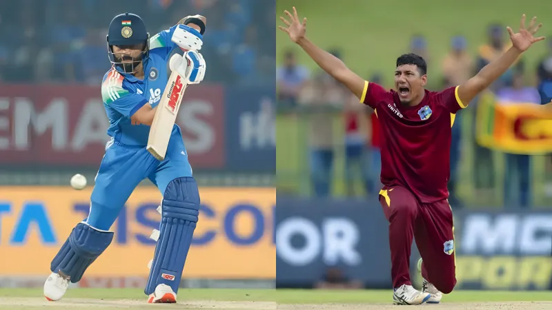 Which Player Wins the Virat Kohli vs Gudakesh Motie IND vs WI Duel in the Middle Overs? (SEO image)